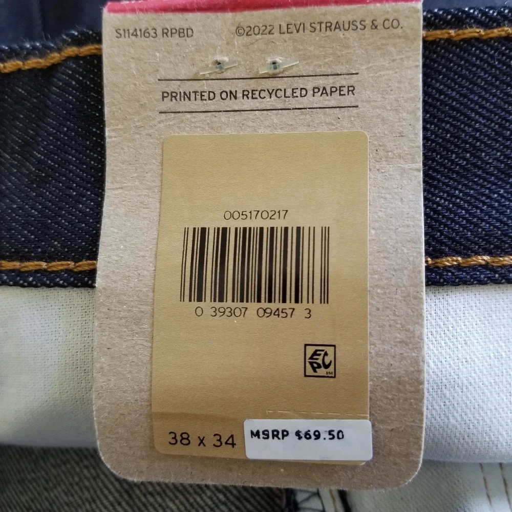Levi's 517 Men's Blue Dark Wash Cotton‎ Bootcut Jeans Size 38 NEW